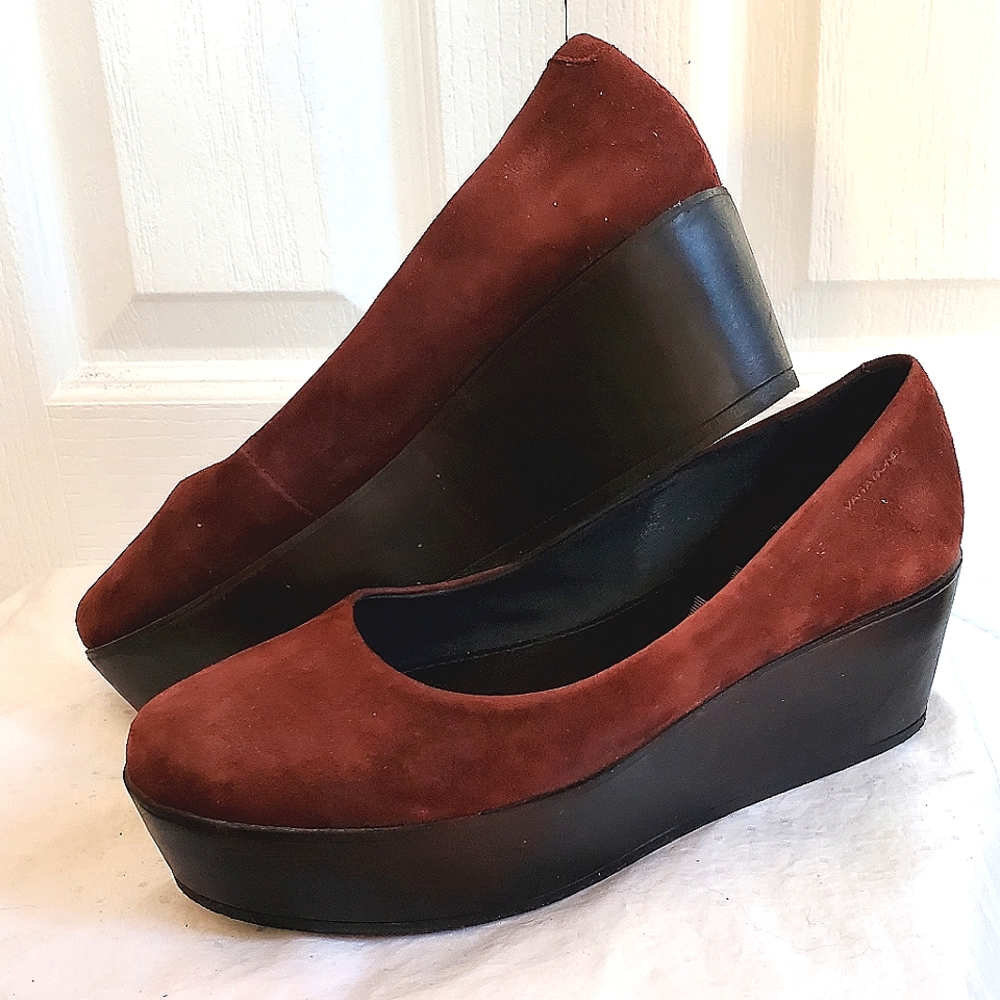 Burgundy Suede Platforms